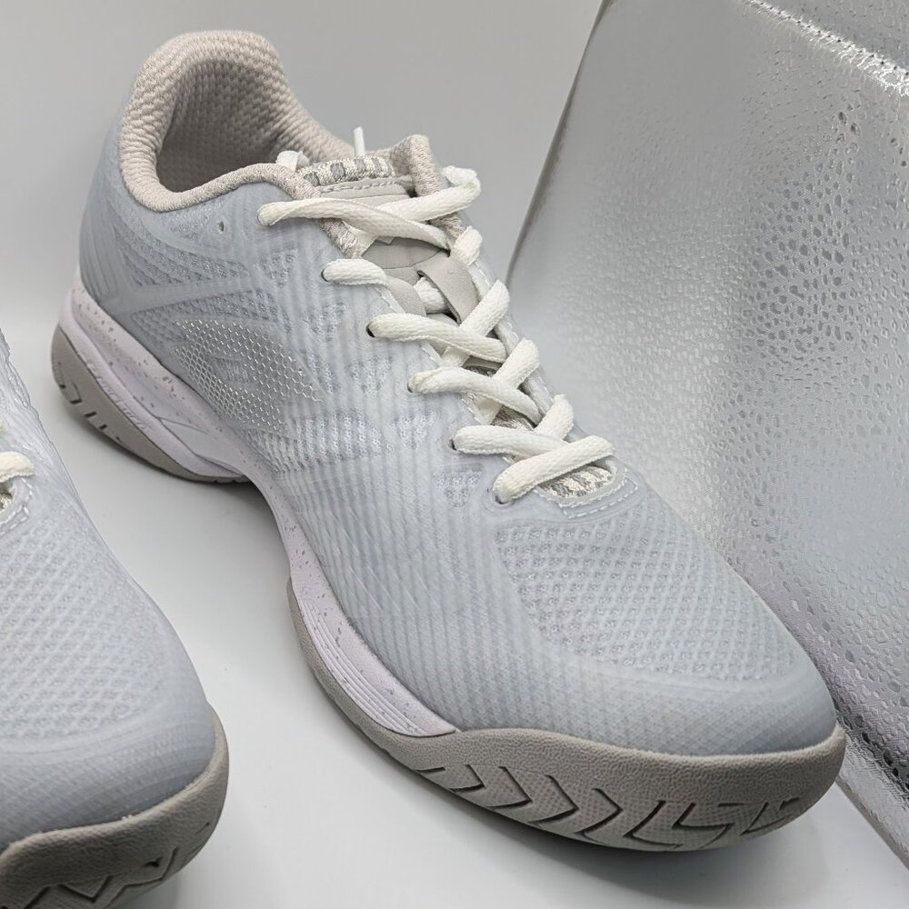 Lotto Women's Mirage 300 Speed Tennis Shoes All White and Silver Metal 2